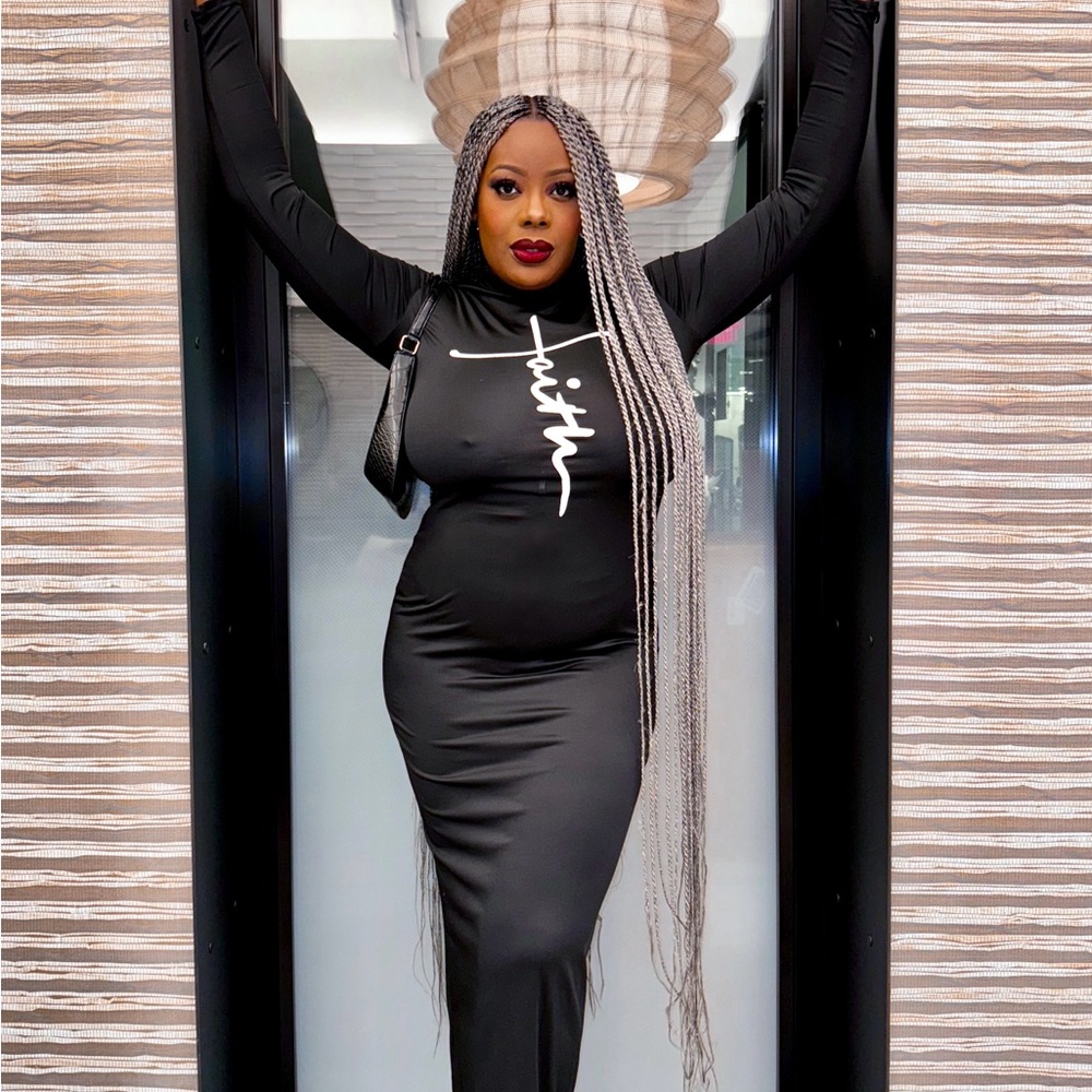 Black Maxi Fitted Dress